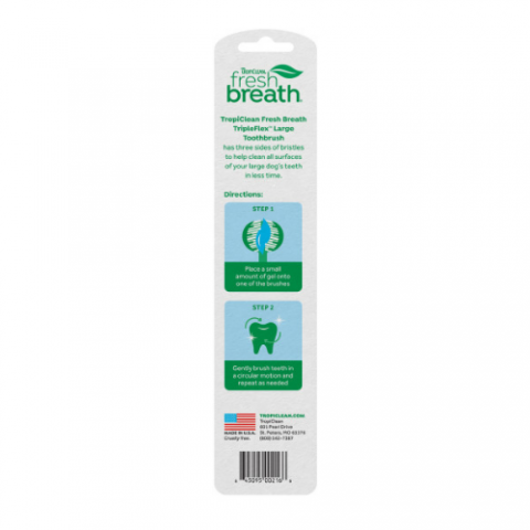 FBTBBL TropiClean Fresh Breath Triple Flex Toothbrush for Large Dogs 2